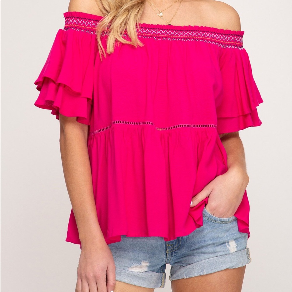Pink OTS Top!